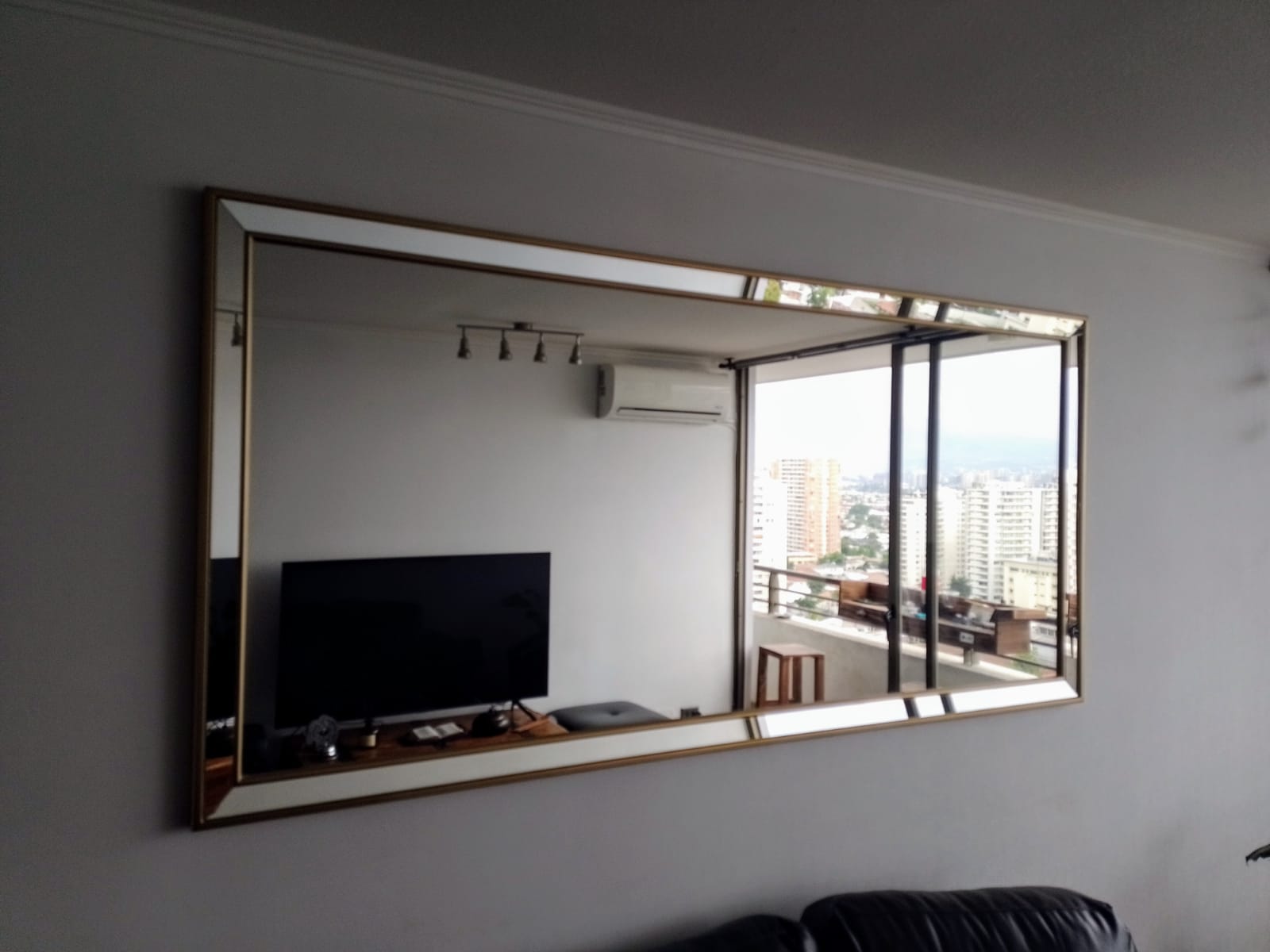 Espejo marco espejado dorado 180x80 cm.12