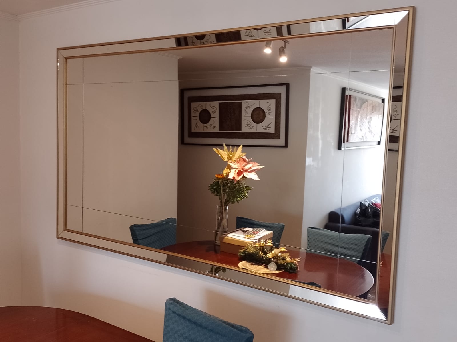 Espejo marco espejado dorado 180x100 cm. 13